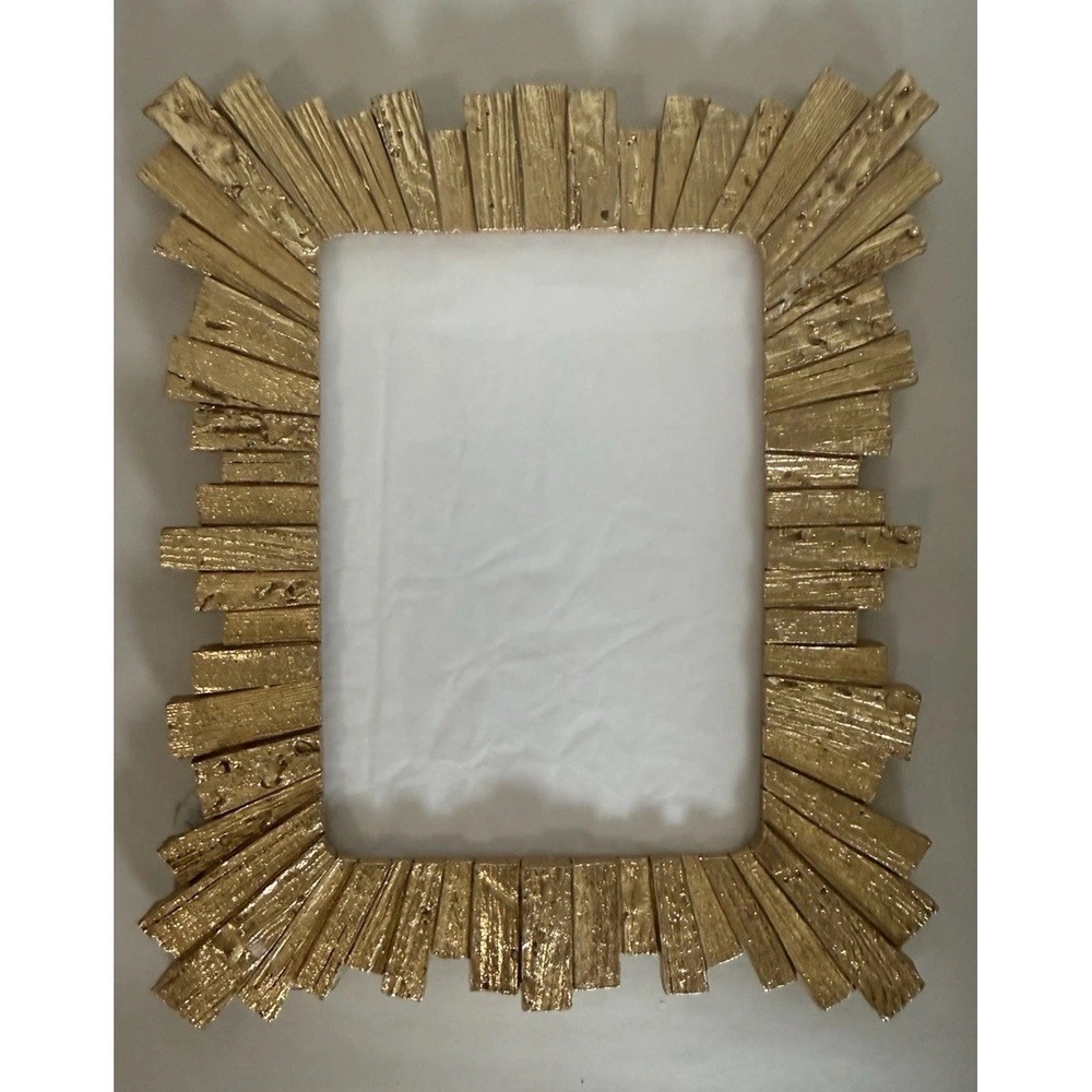 Frame Gold Hollywood Regency Glamour Style Sunburst 5 X 7 Photo Art Deco 8x9.5"